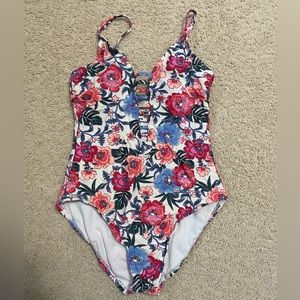 Floral one piece swim suit